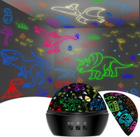 Dinosaur Night Light Toys for 3-8 Year Old Boys - Black