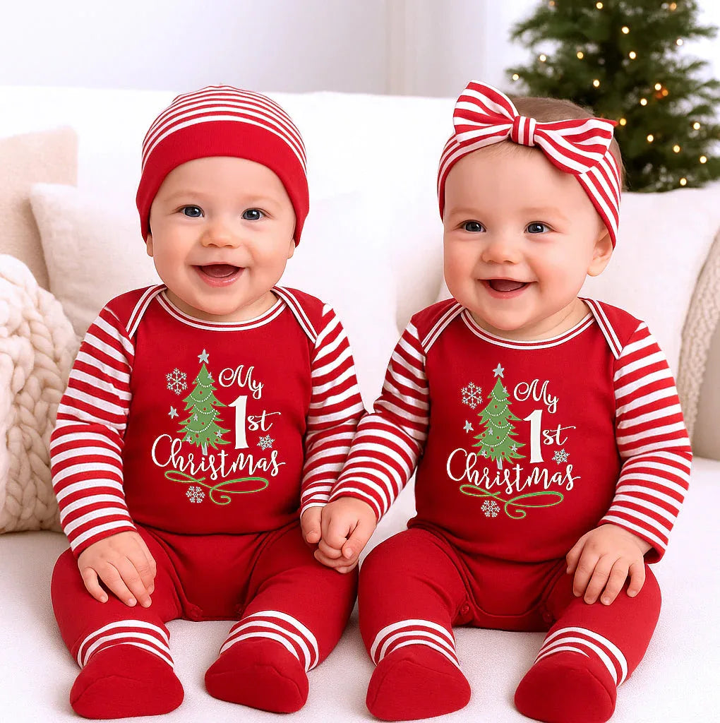 My 1st Christmas Cotton Romper - BIG FRENCHIES