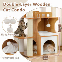 Modern Cat Tree, 76'' Tall Cat Tower, 3 Big Platform GCT103WB - Walnut / 70.9 inches - image 2