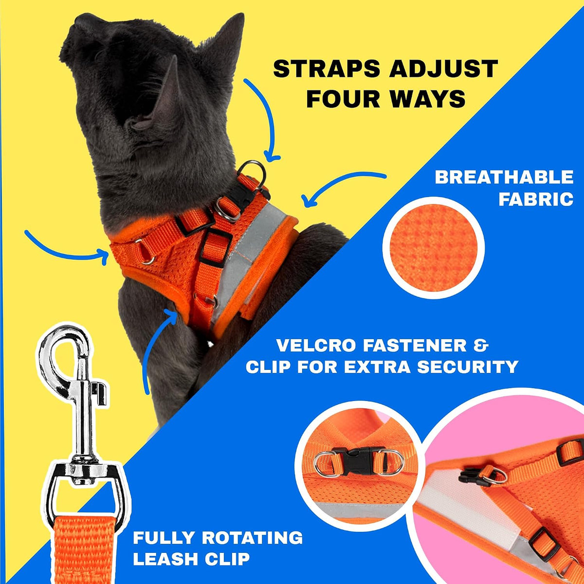 Travel Cat Harness and Leash Set - Small / Orange - image 2