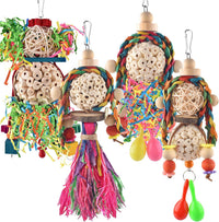 Bissap 2PCS Conure Toys, Foraging Bird Chew Sola Balls Toy for Small Parrot – Essentials for Birds - 4 PCS