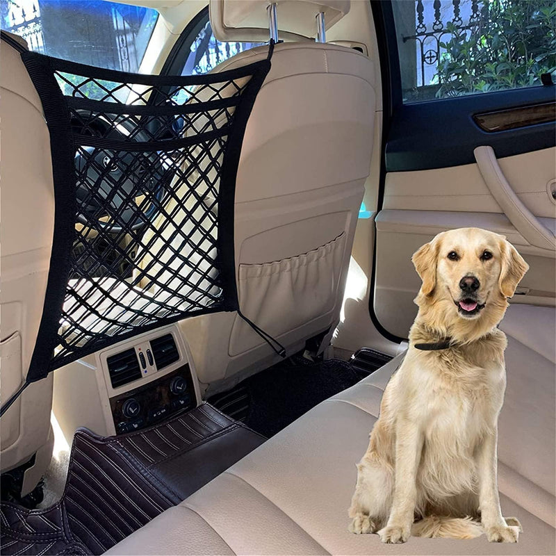DYKESON Dog Car Net Barrier with Mesh Organizer - 12.6 in × 15.5 in
