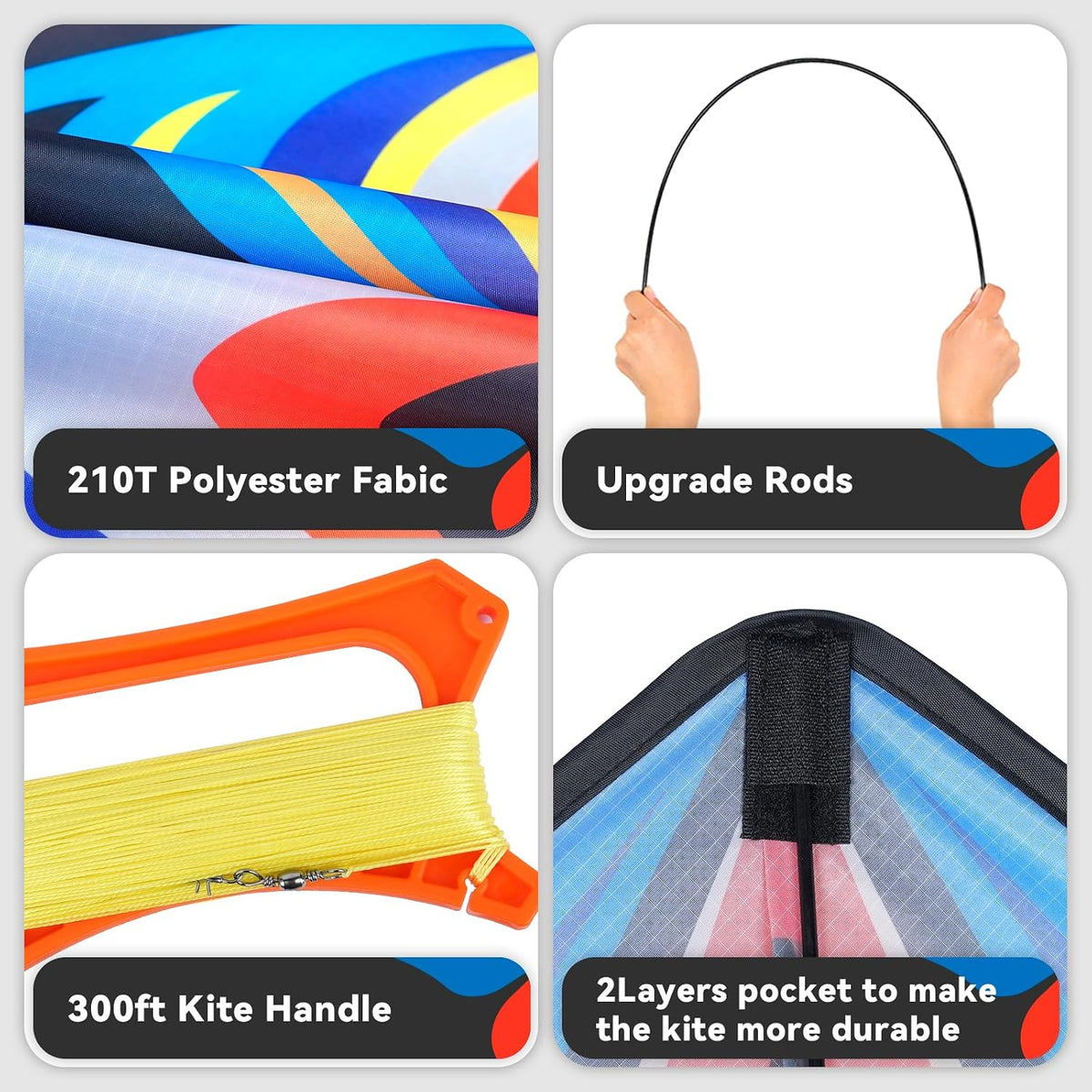 Kite, Large Delta Kites for Kids and Adults - Dark Blue - image 3