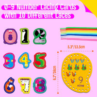 SpriteGru 9 Pieces Kids Lacing Cards - Number - image 2