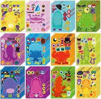 48PCS Halloween Make-a-face Stickers Halloween Characters Stickers - Monster