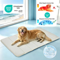 Dog Cooling Mat for Large Dogs, 35"x23" Memory Foam Pet Pad – Essentials for Dogs - Dark Beige / 24"L x18"W x 0.8"H - image 2