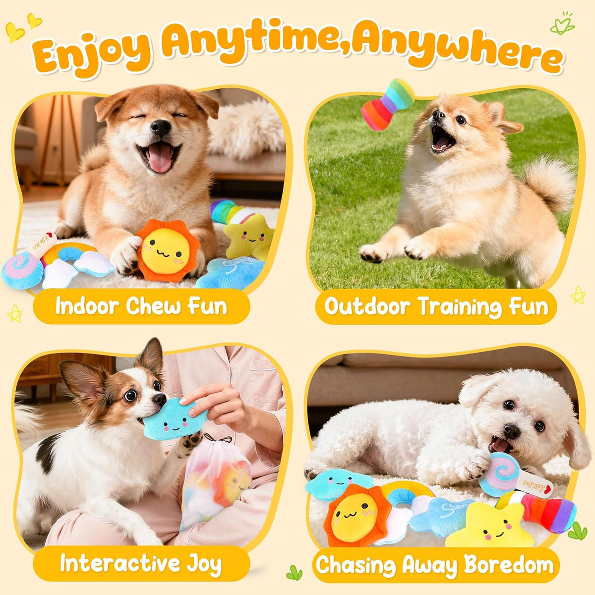 KIPRITII 9-Pack Squeaky Dog Toys for Small Dogs & Puppies - image 3