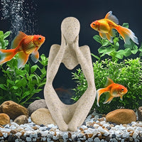 Minimalist Thinker Statue, Fish Tank Decor - Focused Thinking
