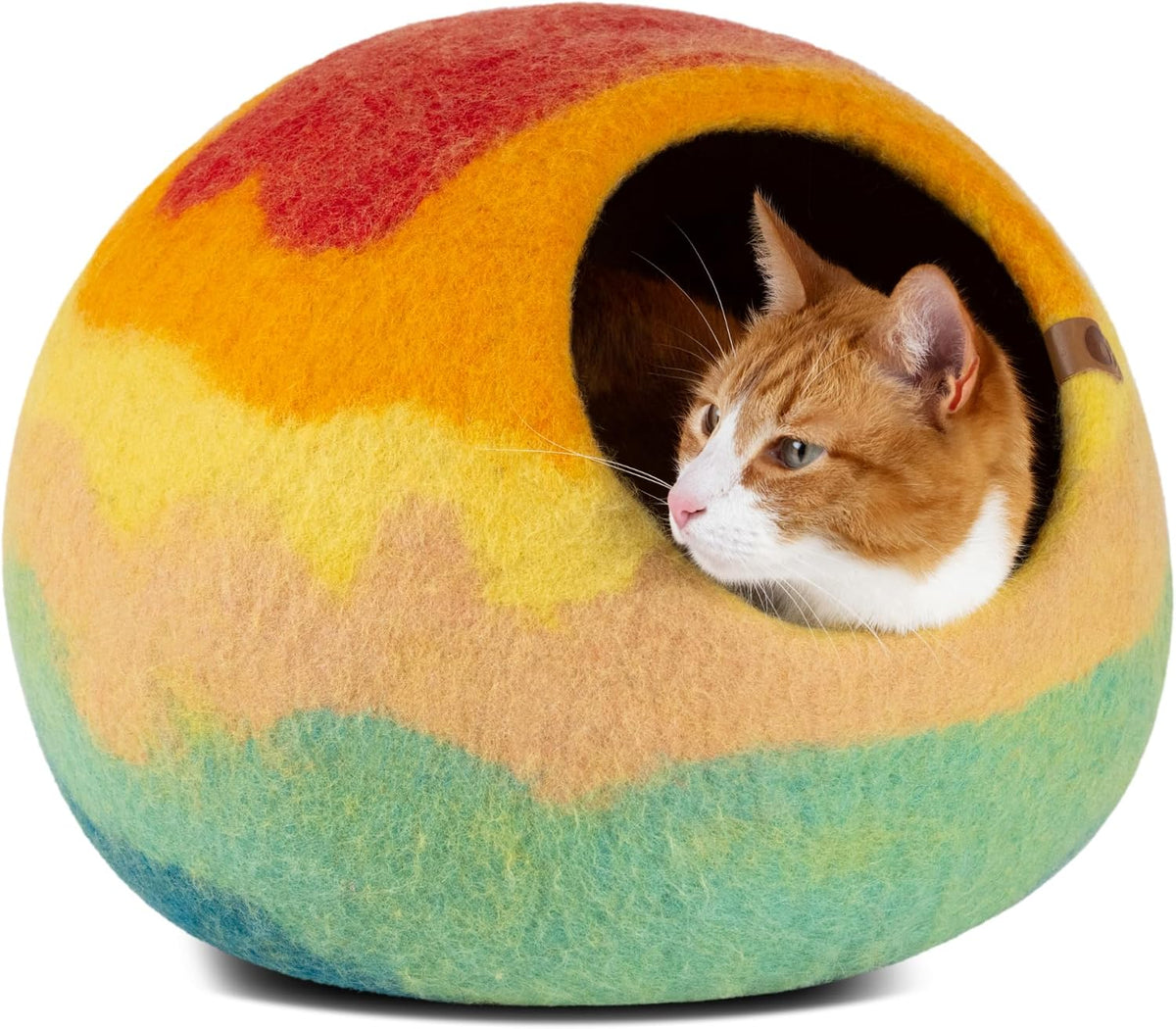 Cat Cave, New Zealand Wool Bed for Indoor Cats - Tucson Sunset / Large