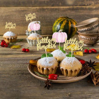 Gyufise 24Pcs Pumpkin Oh Baby Cupcake Toppers Pink Fall Pumpkin - Pink 2 - image 4