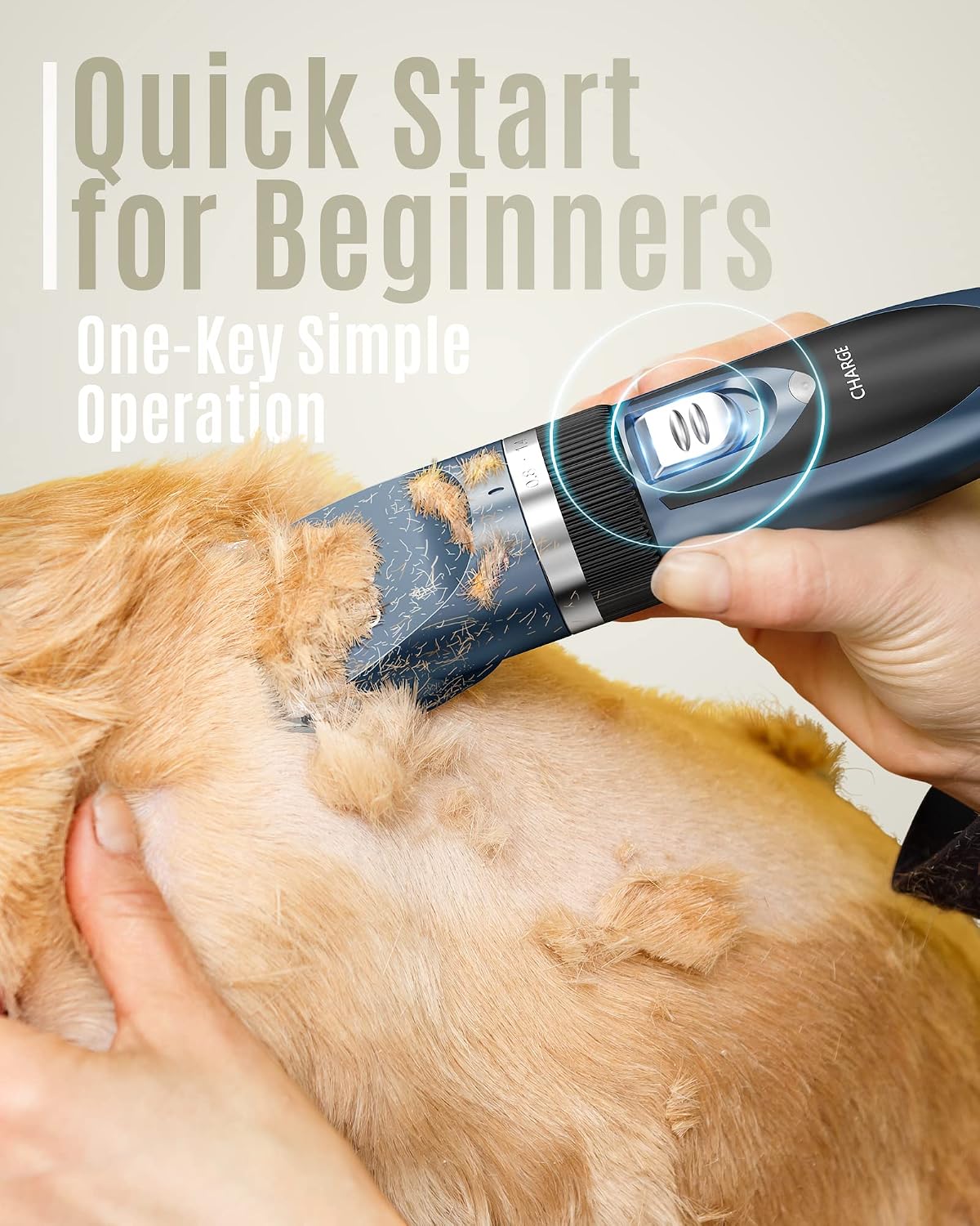 oneisall Dog Clippers Low Noise Grooming Kit for Dogs Cats Pets – Essentials for Dogs - Blue - image 4
