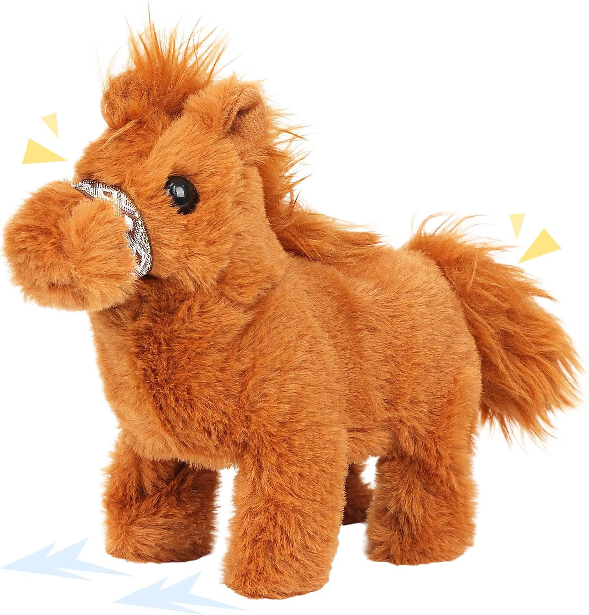 Easfan Walking Dog Toy for Kids Barking Interactive Puppy Stuffed - Horse_Dark