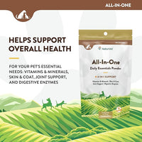 NaturVet All-in-One Dog Supplement - for Joint Support, Digestion, Skin, Coat Care – Dog Multivitamins with Minerals, Omega-3, 6, 9 – Wheat-Free Vitamins for Dogs – 13-Ounce Powder