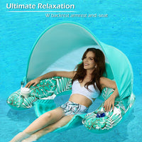 Jasonwell Pool Float with Canopy - green / Large - image 3