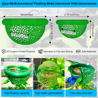 2pcs Wood Fish Feeding Ring for Aquarium，Floating Betta Hammock - Green / 1pcs big and 1pcs small floating version - image 2