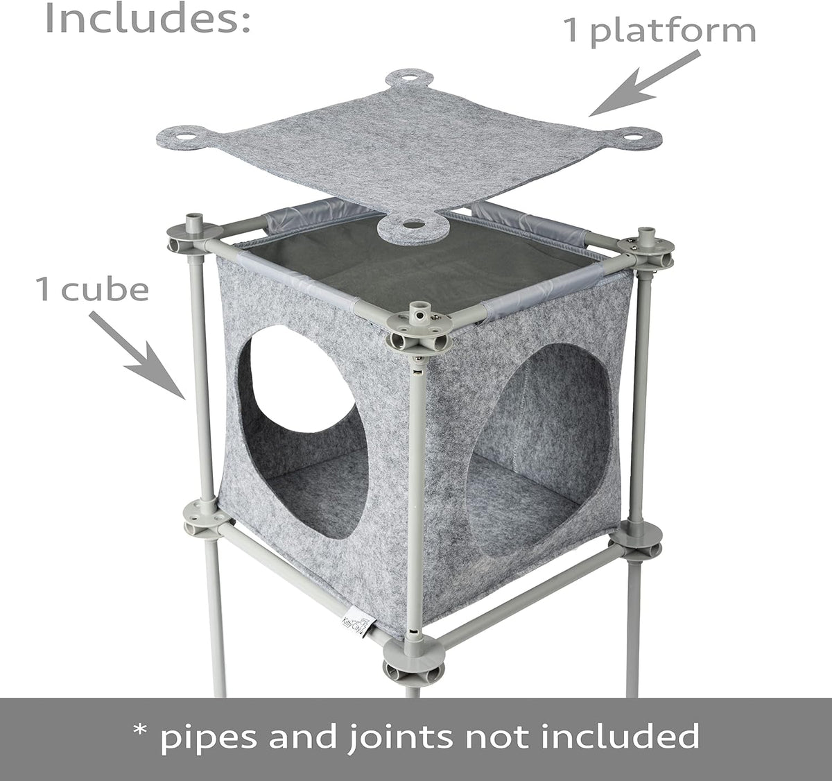 Kitty City Outdoor Catio Furniture & Play Kits for Cats - Felt Cube House - image 2