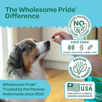 Wholesome Pride Calming Supplement for Dogs - 90 Soft Chews - Natural Anxiety Relief, Separation & Noise Stress Support with Herbal Ingredients, No Melatonin, Non-Drowsy