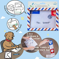 Hong Kong Airmail Soft Plush Nose-Work Squeaky Dog Toy - Durable & Cute 2-in-1 Envelope & Letter for Interactive Play, Extendable Cloth to Hide Food for Puzzle Fun, Small Medium Dogs