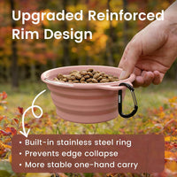 OHMO Collapsible Dog Bowls for Pet Travel, Coral&Brick Red - Steel 2x12oz / Erythrinus&Coral - image 3