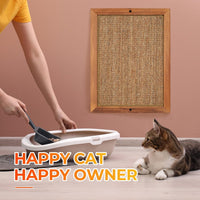 Cat Scratching Post - BXL, Natural Wooden Sisal Cat Wall Scratcher, Floor or Wall Mounted Vertical - Double - image 4