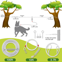 PAWNISAW Dog Runner Cable for Yard - Silver / 100 FT - image 2