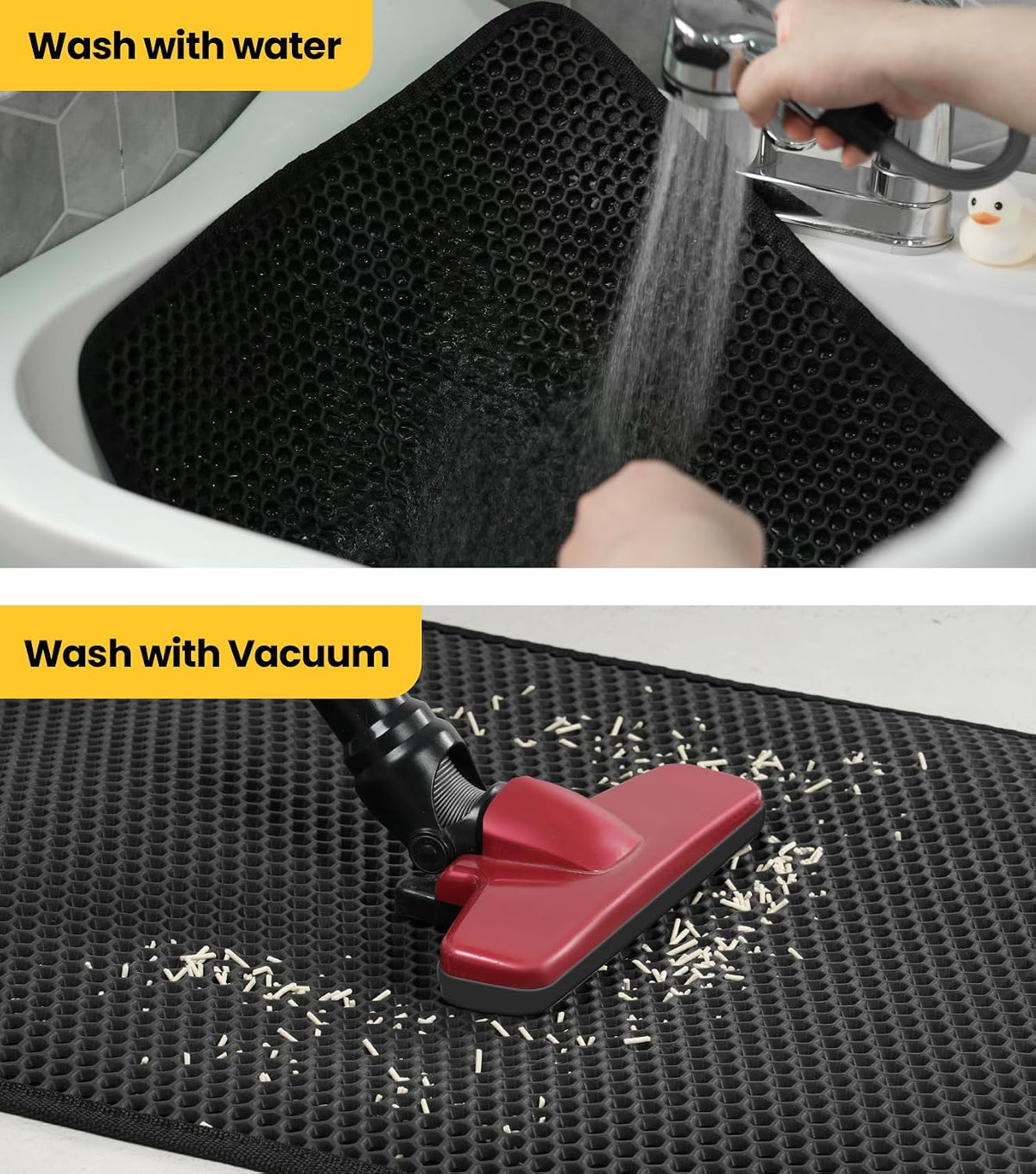 Conlun Cat Litter Trapping Mat for Small Spaces - Black / Large (27" x 19") - image 3