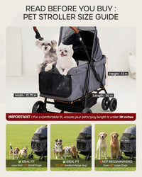 Dog Stroller for Large & Medium Dogs, for 2 Small Dogs – Essentials for Dogs - Urban Gray - image 3