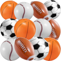 Bedwina 16 inch inflatable sports beach balls, basketball, baseball, football and soccer designs