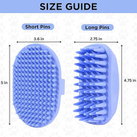 Dog Grooming Bath Brush, Pet Rubber Brush For Shower Scrubbing & Soothing Massage, Ideal for Long & Short Haired Dogs and Cats, Essential Puppy Grooming Accessories, 2 PACK [We Love Doodles]