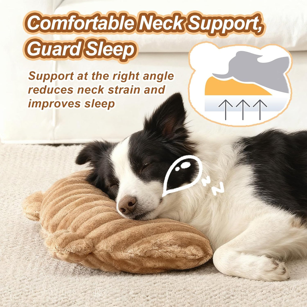 Dog Calming Pillow, Soft and Neck-Friendly - X-Large ( 17" × 10" ) / Coffee - image 2