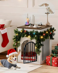 CHOEZON Dog Crate Furniture - White and Walnut - image 2