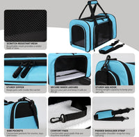 Cat Dog Carriers Soft-Sided - 17.0"L x 11.0"W x 11.0"H / blue - image 3