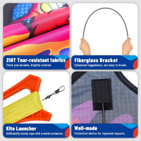 SGftre Complete Kite with Handle, Line & Accessories - 1 / Red Pterosaur - image 3