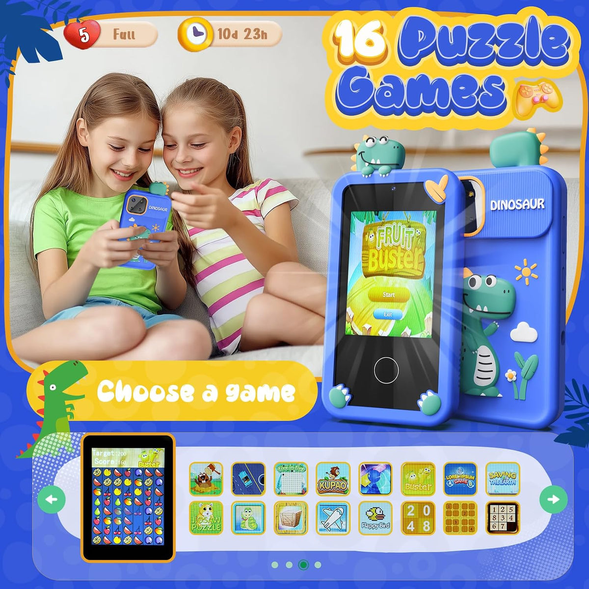 Luyiilo Kids Smart Phone Toys for Boys - Blue - image 4