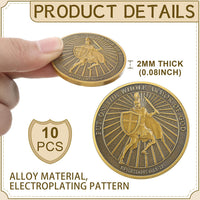 Nosiny 10 piece armor of God prayer coins in classic style alloy metal - view 18