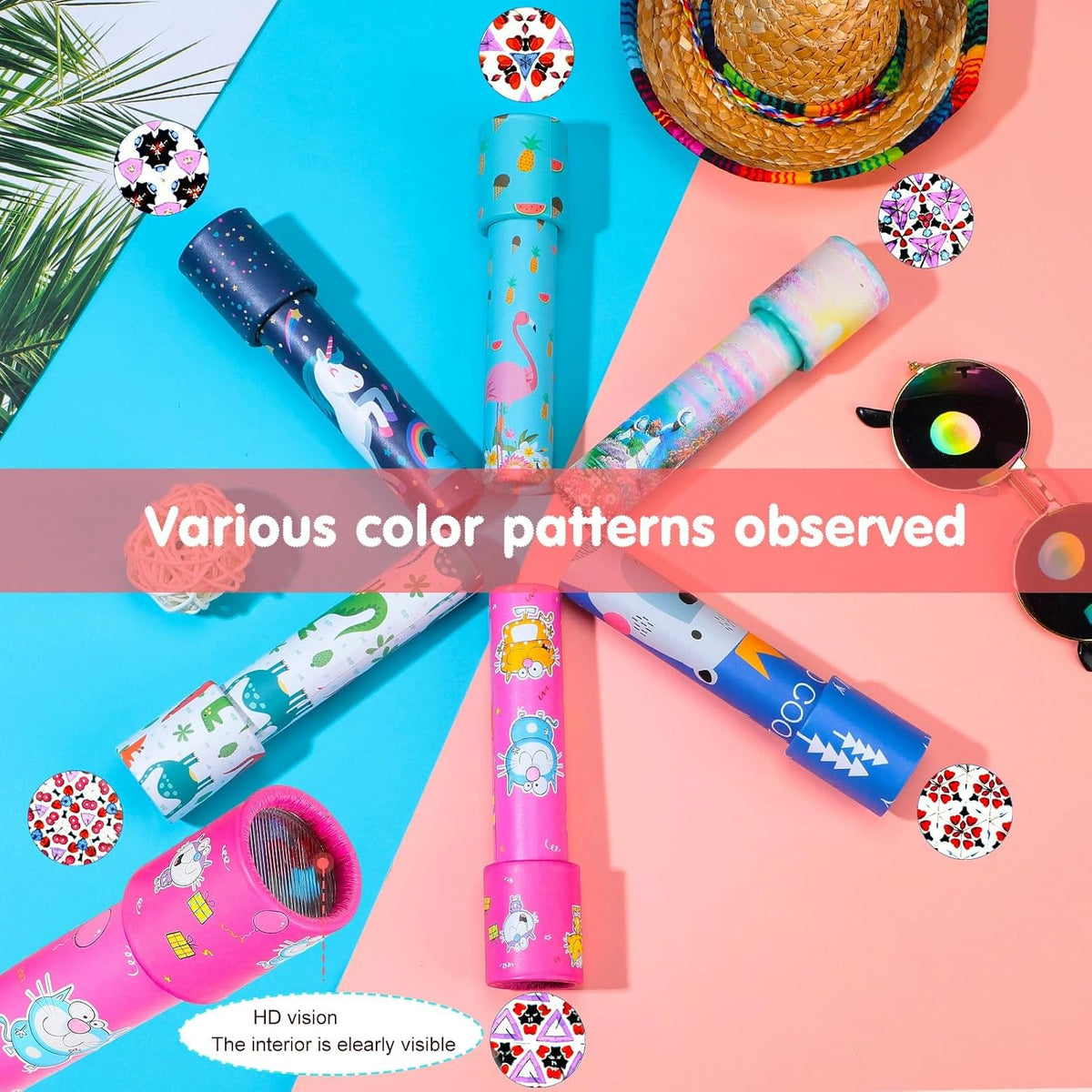 Chivao 20 Pcs Classic Kaleidoscopes Educational Toys for Party Favors - Flamingo - image 4