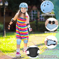 Kids Bike Skateboard Helmet Pad Set - S(18"-20.5"/ 2 -7years) / Light Skyblue - image 4