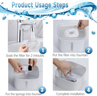 34 Pcs Cat Water Fountain Filters Replacement Compatible with VEKEN - 8 Filters+8 Sponges+2 Brushes - image 3