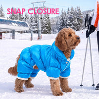 Dog Coat Waterproof Dog Jacket Fullbody Dogs Winter Coat Snowsuit – Essentials for Dogs - Lake Blue / XX-Large - image 3