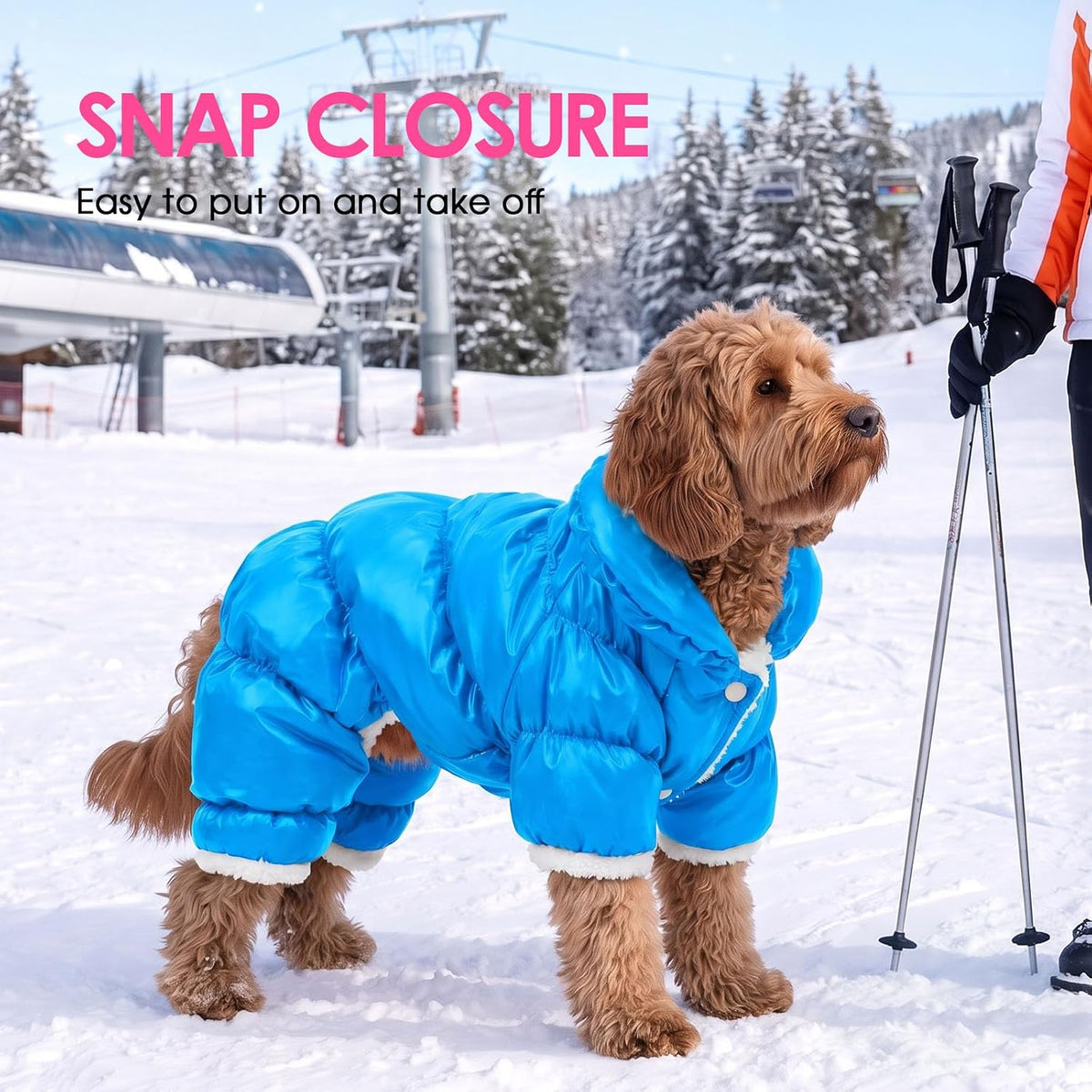 Dog Coat Waterproof Dog Jacket Fullbody Dogs Winter Coat Snowsuit – Essentials for Dogs - Lake Blue / XX-Large - image 3