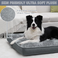 Large Plush Dog Bed for Crate with Washable Cover, 35x22 - 35.0"L x 22.0"W x 3.0"Th (Pack of 2) / Grey - image 2