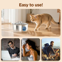 Stainless Steel Cat Water Fountain: 88oz/2.6L Pet Fountain - Fountain - image 4
