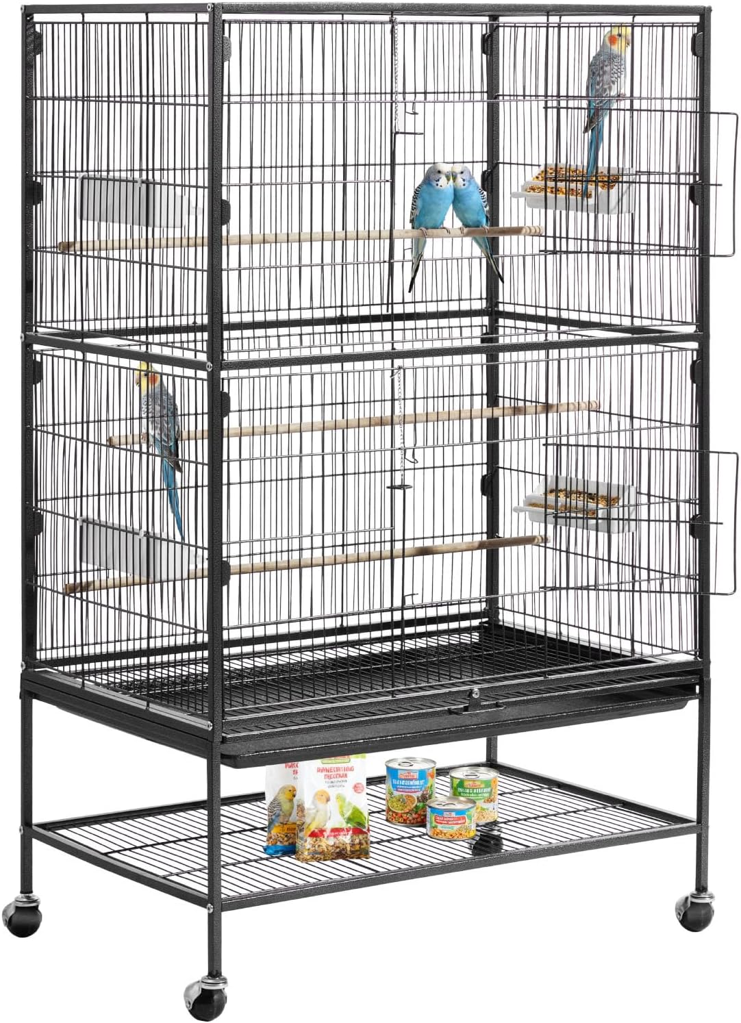 VEVOR Bird Cage, Flat Top - Black / 31.5"L x 20.5"W x 52.0"H