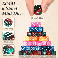 Foilswirl 144-piece 12mm mini dice set in brown, dark red, blue and gray with storage boxes - view 15