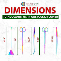 Mandala Crafts Rainbow Stainless Steel Aquascaping Tools Kit – Aquarium Plant Tools with Tweezers, Spatula, and Scissors for Fish Tanks, Hospital Tanks, Goldfish Bowls, Aquariums, and Terrariums