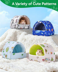 2 Pack Hamster Hideout Bed - Beige+Blue / 7.8*7in - image 4