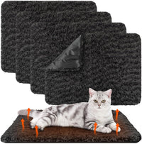 Drydiet 4 Pack Self Warming Cat Mat for Pets - 16 x 20 Inch / Black / Solid
