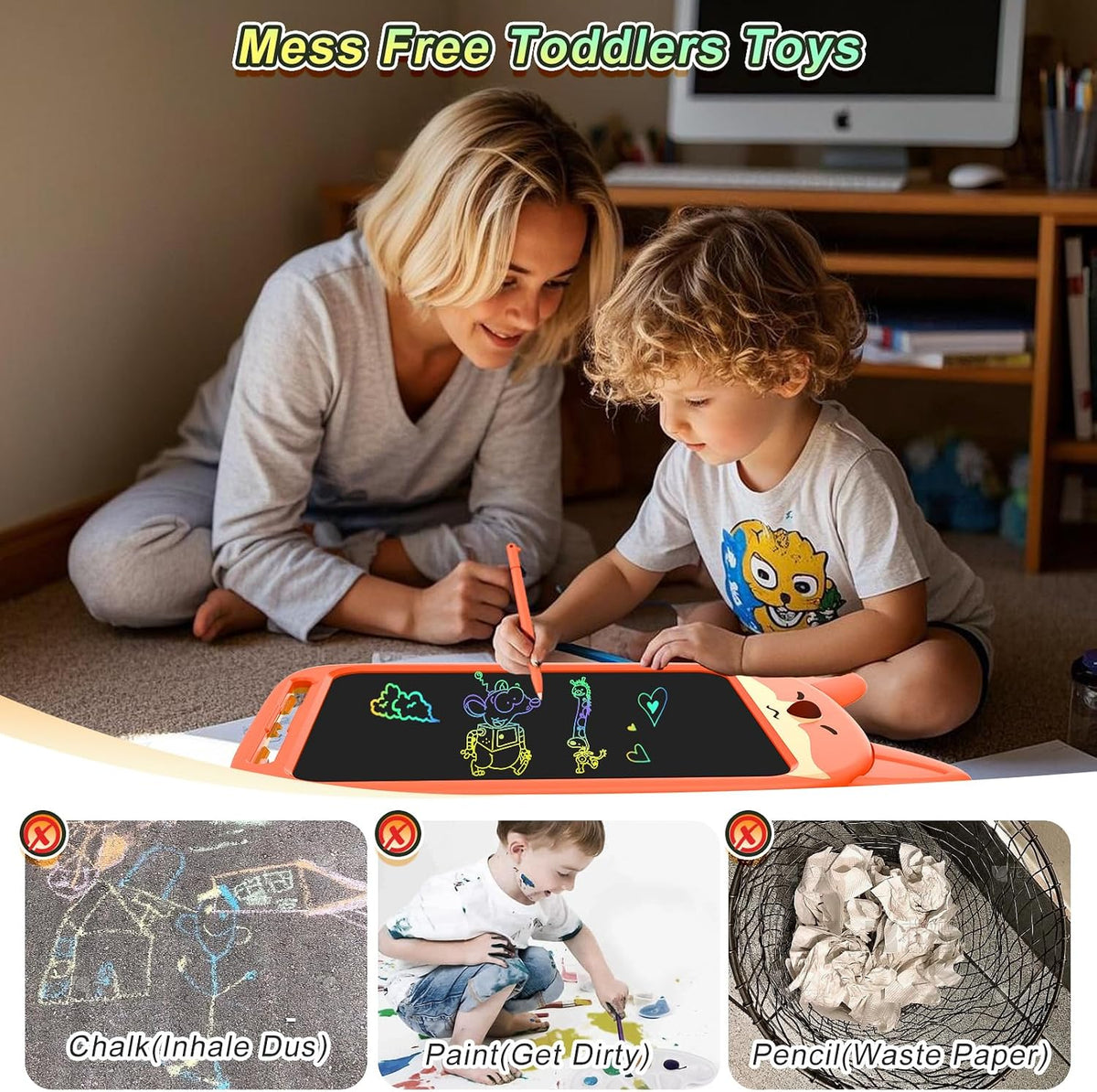 CHAFEGY lion LCD writing tablet for kids, 10 inch colorful doodle board with stylus - view 12
