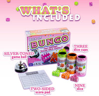 Continuum Games Retro Bunco game kit with colored dice, dice cups, silver bell and score pad - view 6