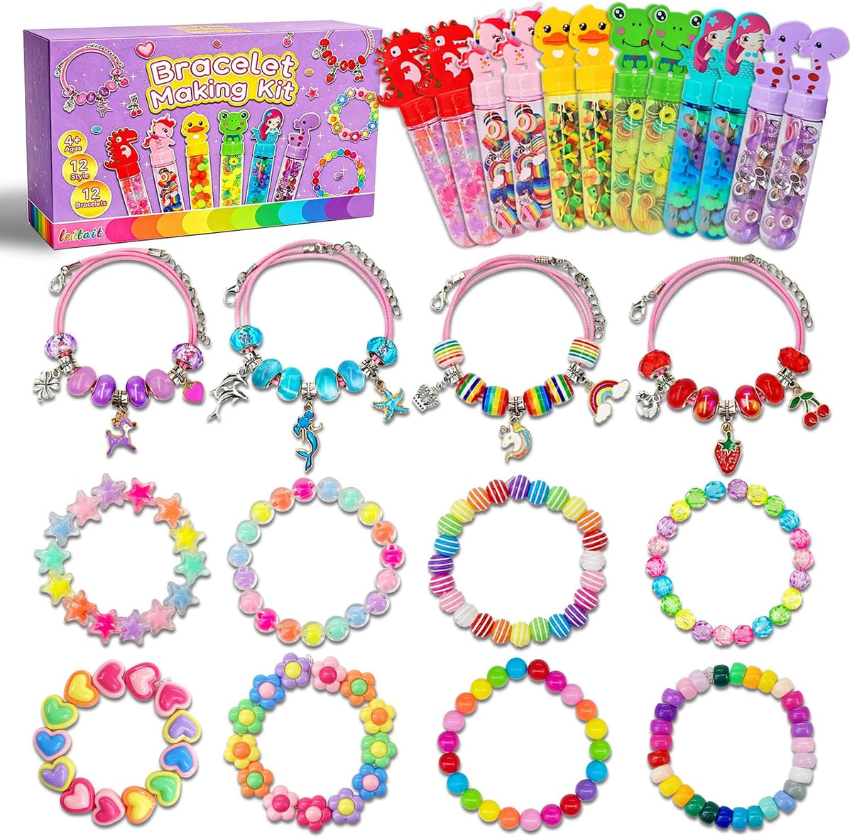 leitait 24 Pack Bracelet Wands - Jewelry Making Kit / 12 Bracelets